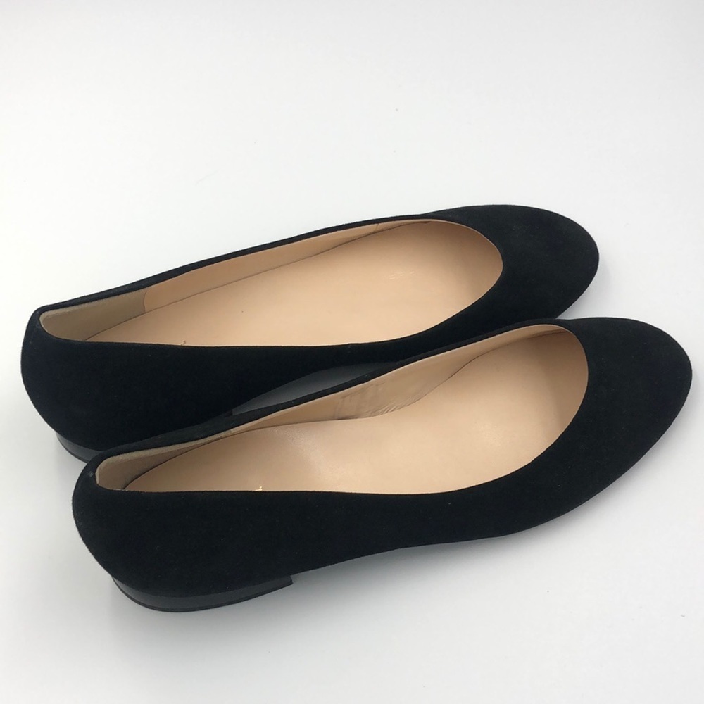 NWOT Hogl Femality Ballerina Flat Shoe Suede Outer Leather Inner Imported Black